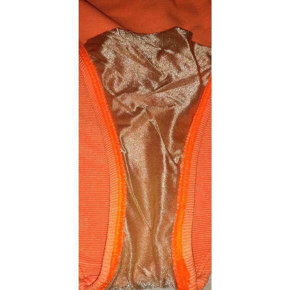 Vintage Baja Blue Swimsuit Sz 8 One Piece Neon Orange Tank Style Silver Detail - Picture 12 of 16